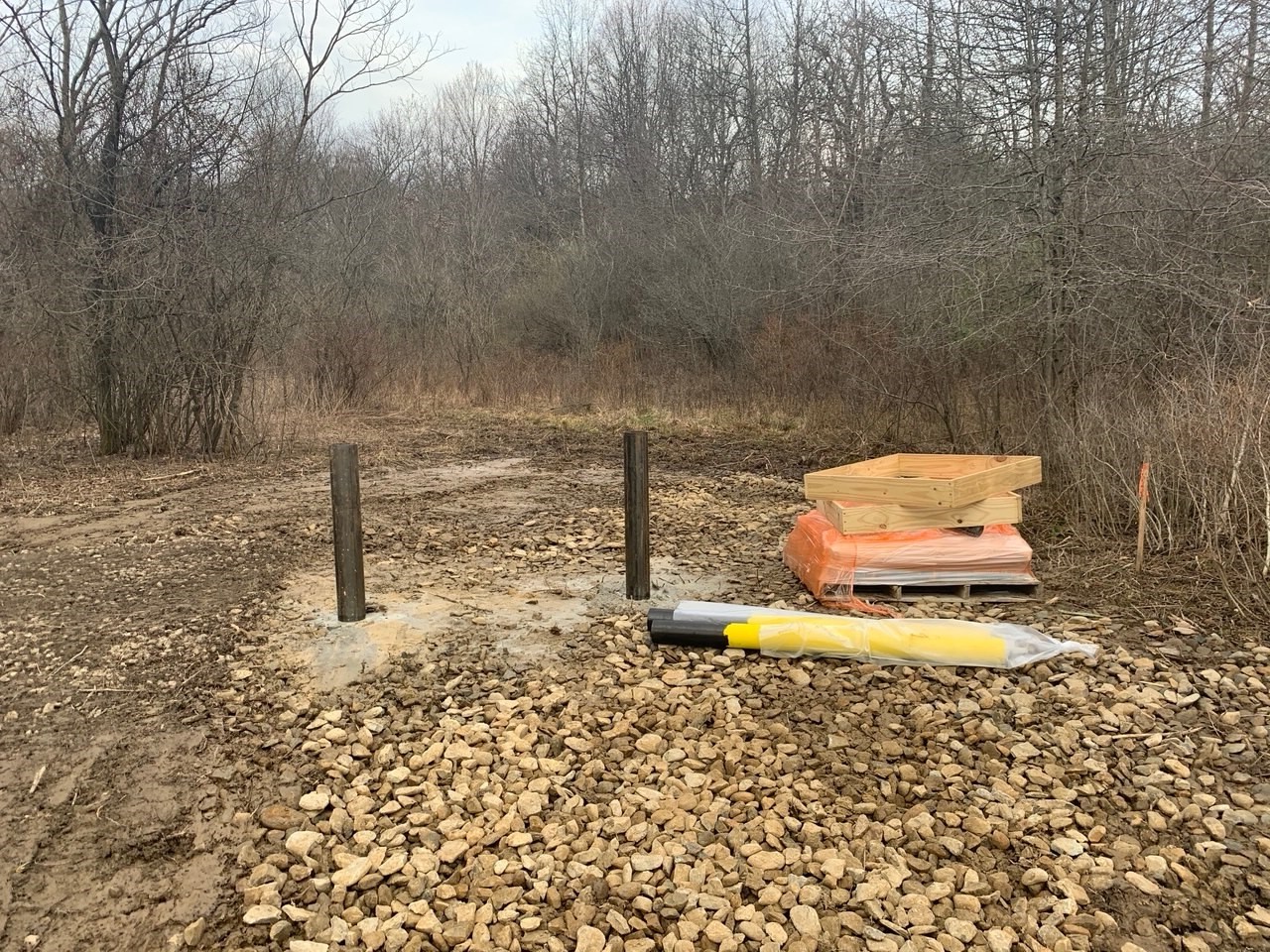 A set of nested wells south of Load Line 1 waiting for surface completions to be installed.