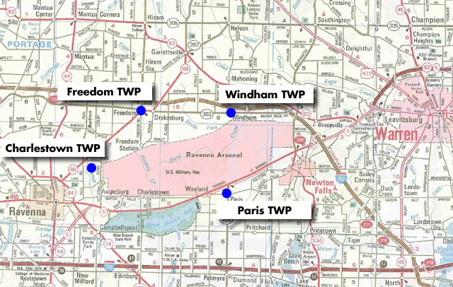 Map showing RAB meeting locations listed below.