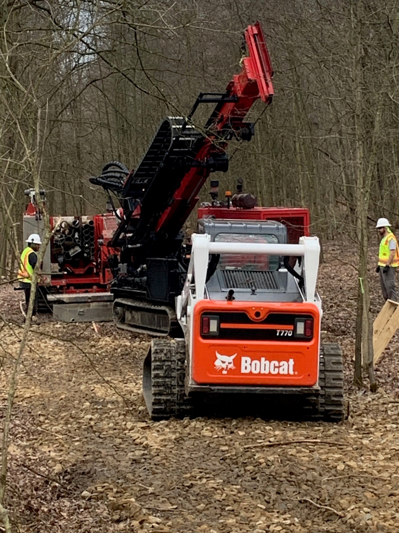 Setting up for new monitoring well installation west of Load Line 3