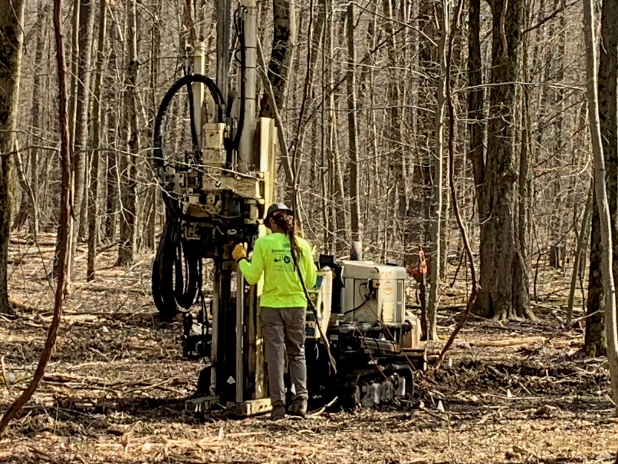 Using a Geo Probe to collect soil samples at Open Demolition Area #2