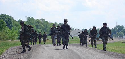Ohio Army National Guard troops on training exercise.