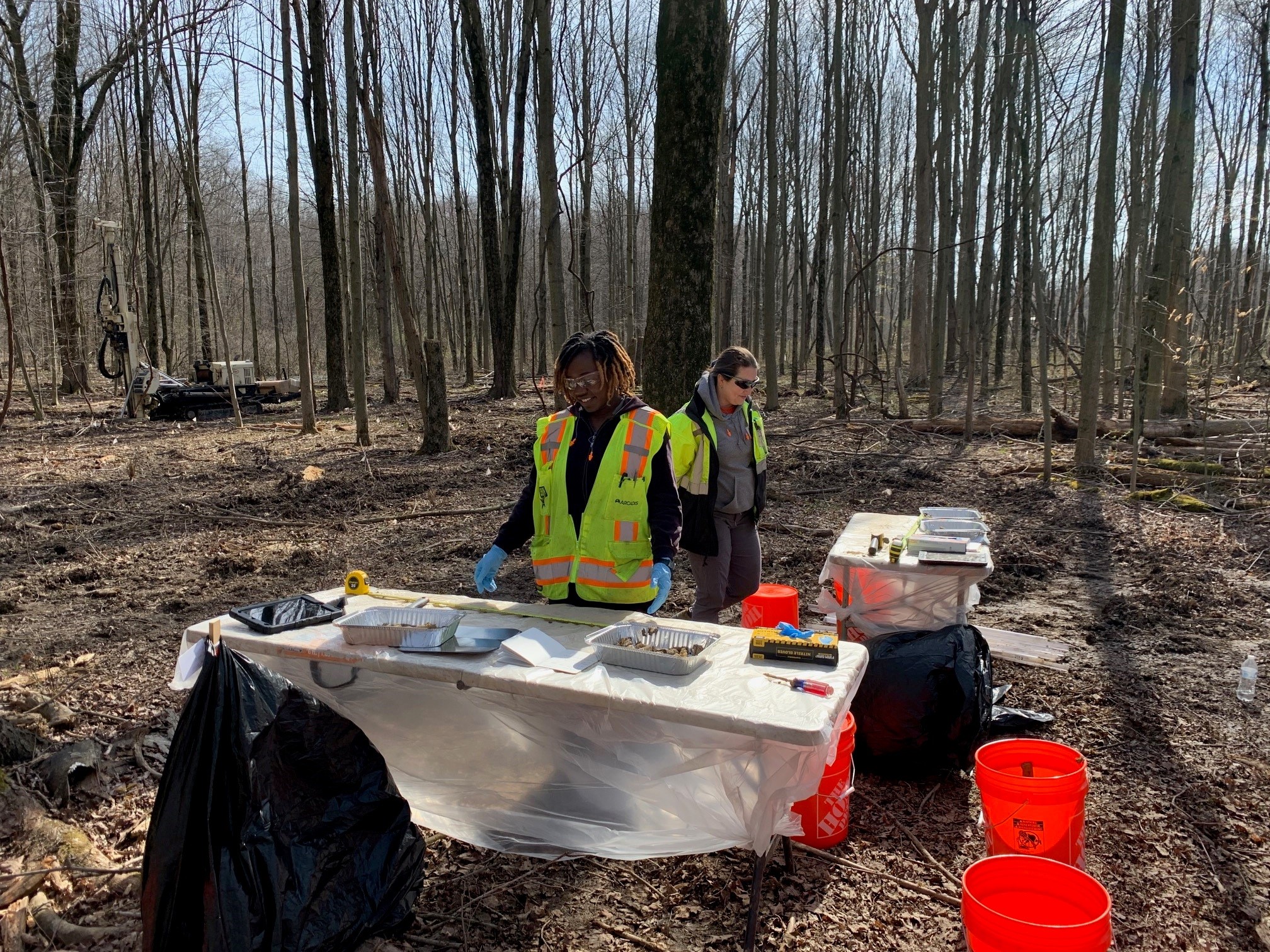 Sample team collection ISM samples at Open Demolition area #2